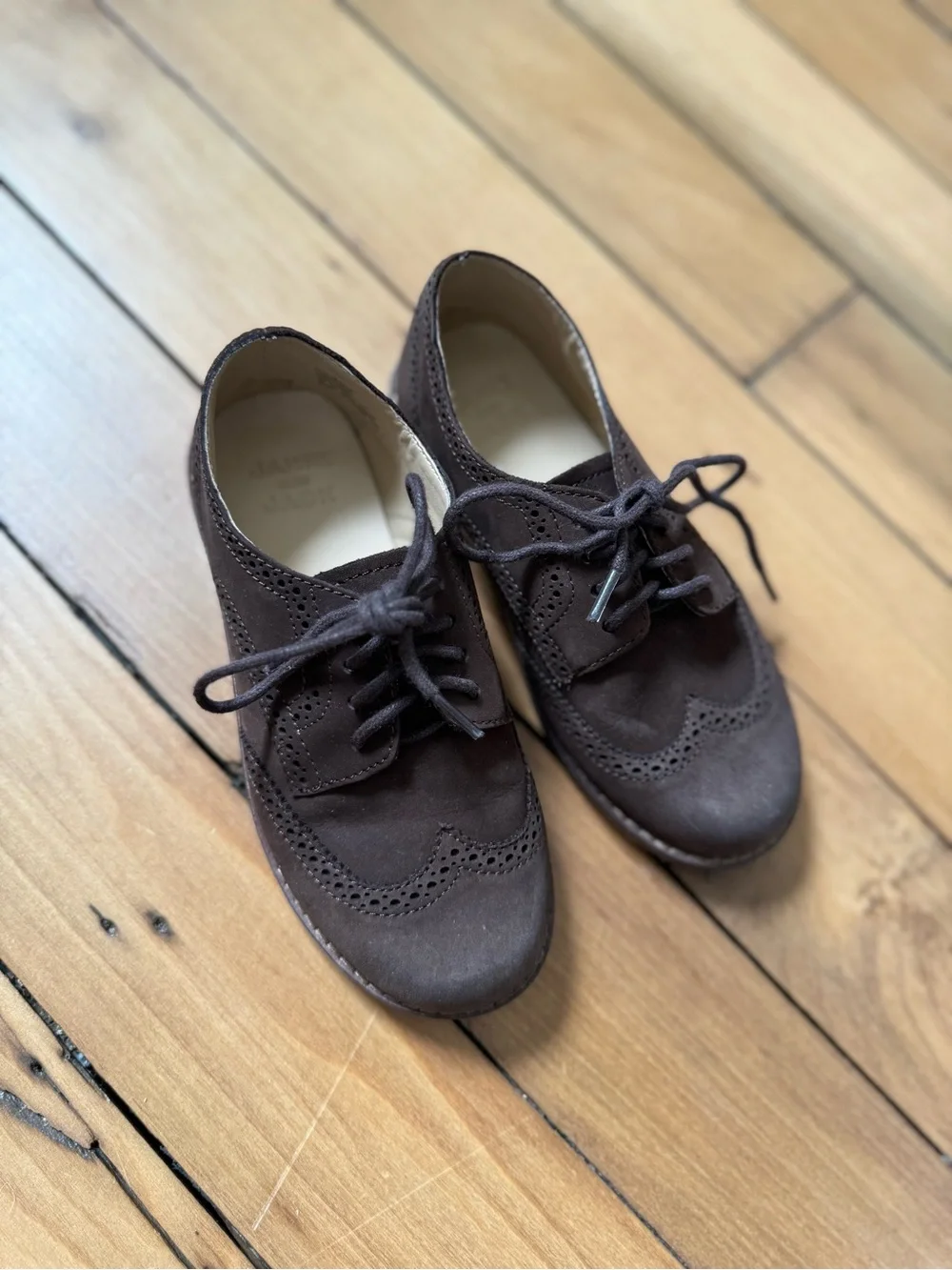 Janie and Jack Brown Suede Boys' Wingtip Dress Shoes